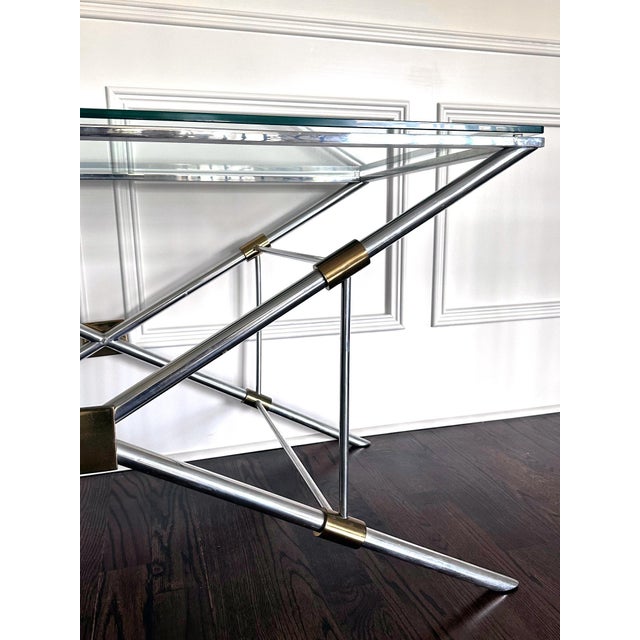 A console or sofa table by John Vesey (1924-1992) for John Vesey Inc. A rare model from the designer who reinvented...