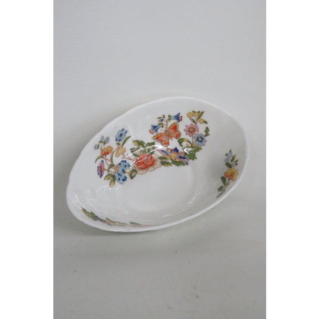 Aynsley Cottage Garden Butterflies and Floral English Bone China Bowl 4585b For Sale - Image 9 of 13