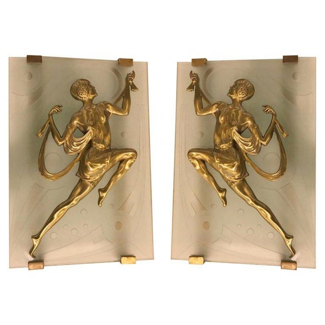 French Art Deco Female Dancer Sconces - a Pair For Sale - Image 13 of 13