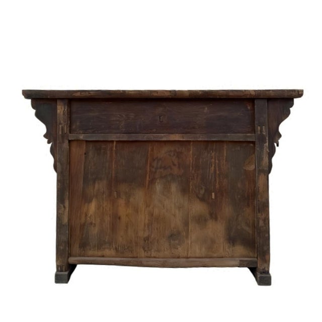 Carved Elm Dual-Drawer Cabinet For Sale - Image 13 of 13