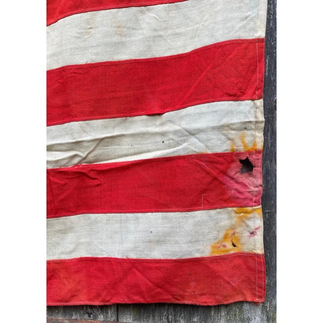 1920s Faded American Flag 48 Star Cotton Natural Wear For Sale In Philadelphia - Image 6 of 8