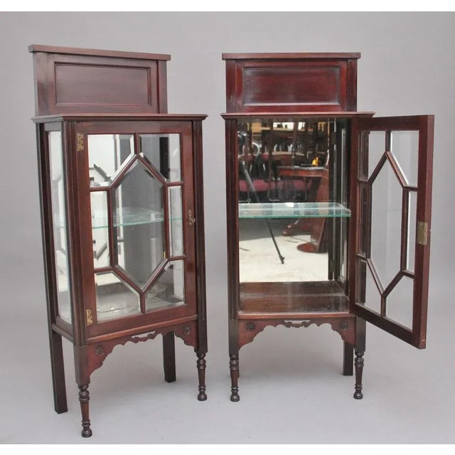 Early 20th Century Mahogany Display Cabinets, Set of 2 For Sale - Image 3 of 10