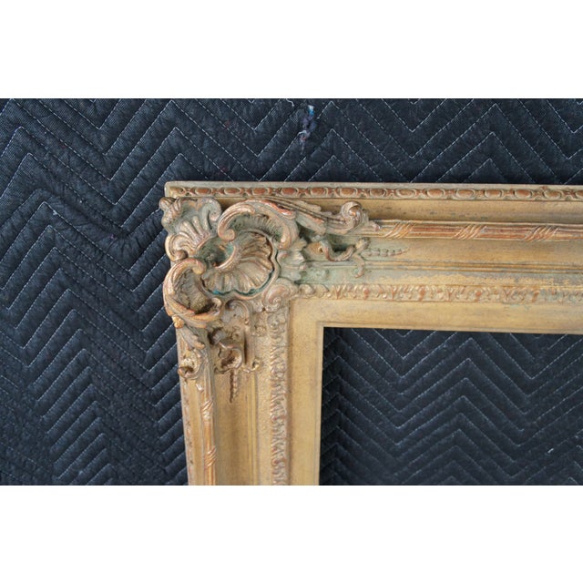 Vintage Gold Ornate Baroque Rococo Picture Art Mirror Frame Fits 30" X 40" For Sale - Image 6 of 12