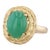 Green Chrysoprase Oval Cabochon Solitaire Ring 14k Yellow Gold Size 5.75 For Sale