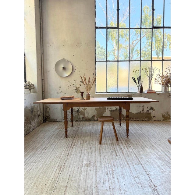 Extendable Farmhouse Table in Walnut, 1950s For Sale - Image 9 of 18