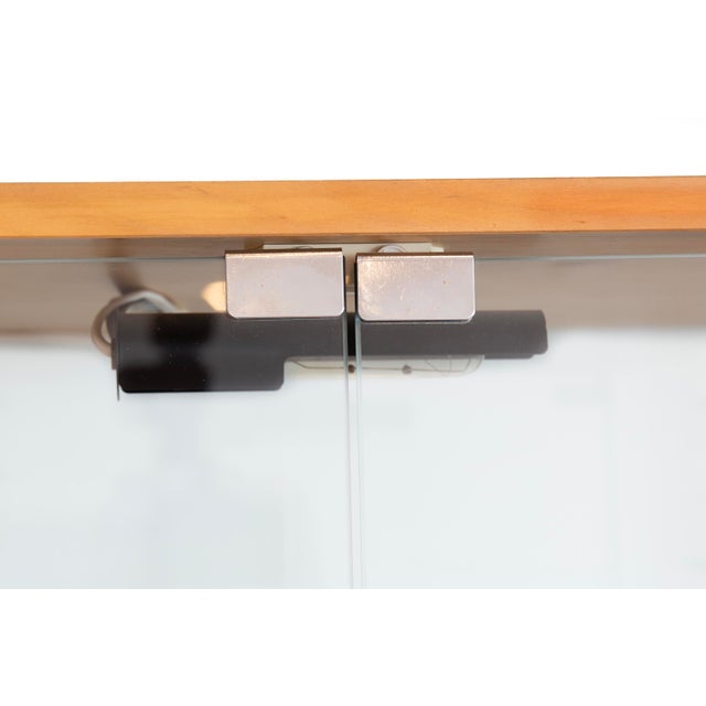 Late 20th Century Pair of Mid-Century Modern Glass and Blond Wood Display Cases For Sale - Image 5 of 14