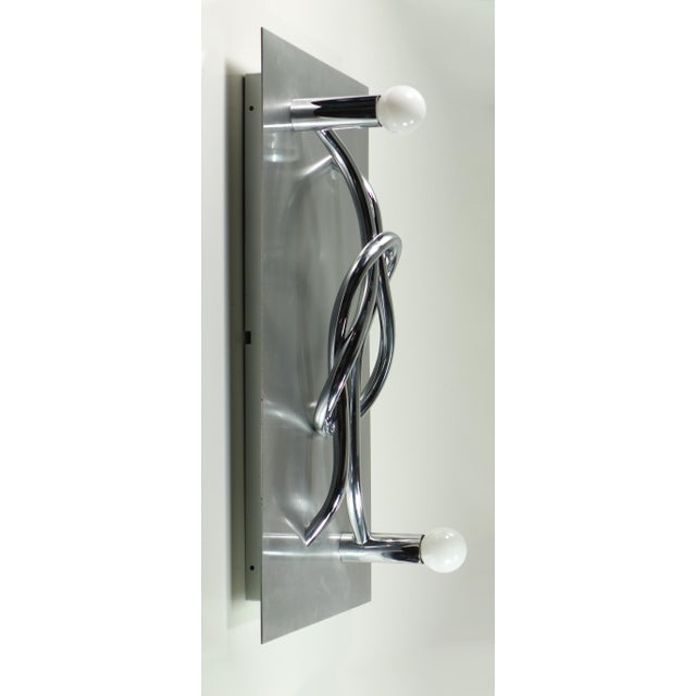 Vintage Missaglia Wall Lamp in Steel by Giacomo Benevelli, 1970s For Sale - Image 14 of 14