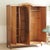 Large Art Nouveau 3-Door Wardrobe in Oak with Oval Mirror For Sale - Image 9 of 18