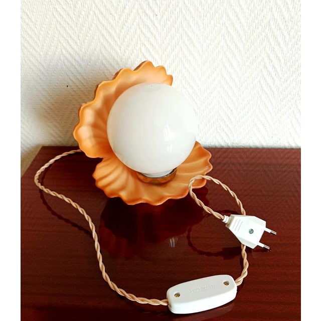 Vintage Seashell Lamp in Ceramic and Glass, 1980s For Sale - Image 6 of 7