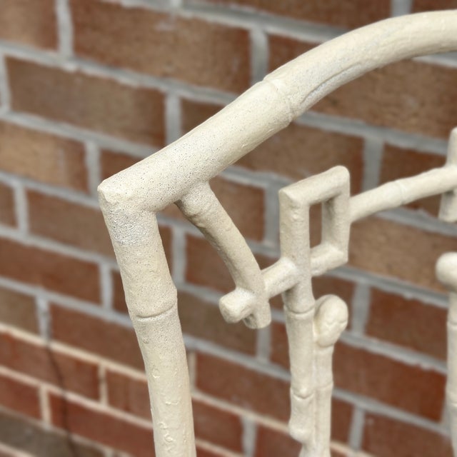 Vintage Kessler Faux Bamboo Aluminum Patio Side Chair For Sale - Image 10 of 12