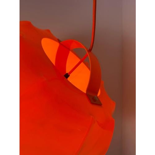 Orange Pendant Lamp with Orange Cable from Ilka Plast For Sale - Image 10 of 11