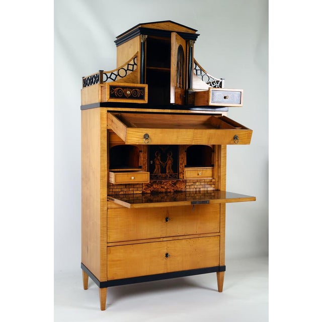 Classicist Secretaire in Maple, 181 For Sale - Image 16 of 18