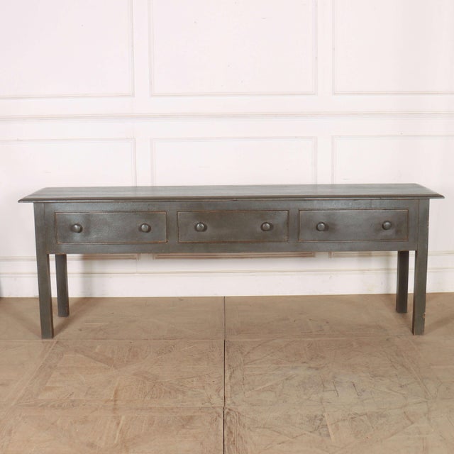 Custom made English style painted pine three drawer dresser base. This piece is designed in the style of the selected...