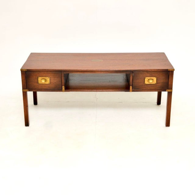 Antique Military Campaign Coffee Table, 1950s For Sale - Image 3 of 11