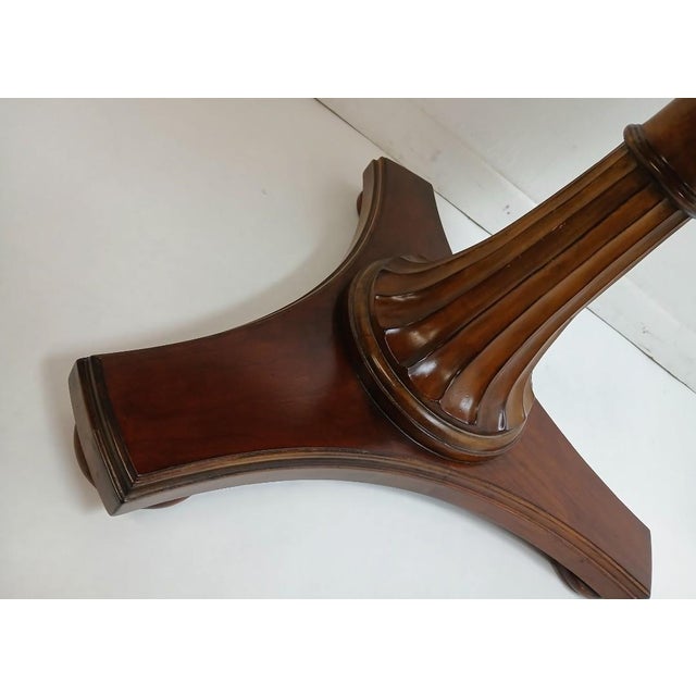 1990s Ethan Allen Townhouse Round Pedestal End Table For Sale - Image 12 of 12