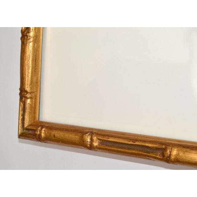 Early 20th Century Signed 2 Matching Framed Asian Paintings Chinoiserie Hand Painted Bird Scene Gilt Faux Bamboo For Sale - Image 10 of 17