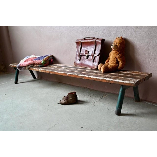Brown Vintage School Bench, 1960s For Sale - Image 8 of 13
