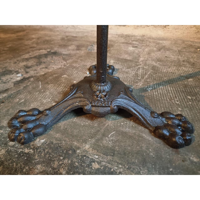 Antique French Bistro Table with Marble Top and Cast Iron Base, 1890s For Sale - Image 10 of 16