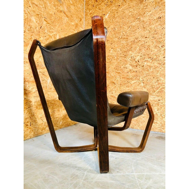 1970s Vintage Scandinavian Viking Chair in Coco Leather, 1970s For Sale - Image 5 of 8