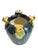 Rustic European Vintage Italian Majolica Frog-Handle Cachepot Planter | Blue Glazed Pottery Vase, 4” For Sale - Image 3 of 10