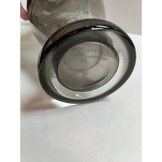 Art Fused Glass Vase in Smoked Gray, Romania For Sale - Image 9 of 10