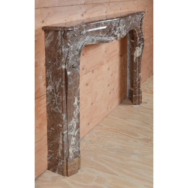 18th Century 18th Century Antique Louis XV Rouge Rince Marble Mantel For Sale - Image 5 of 10