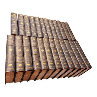 24 Volume Leather Set of Lyof N. Tolstoi For Sale