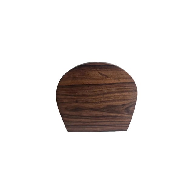 1970s Shell Hinge Lidded Walnut Wood Box Attributed to Alexandre Noll For Sale - Image 4 of 7