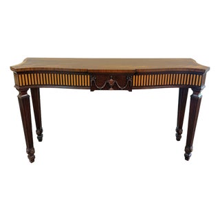 Vintage Henkel Harris Flamed Mahogany Adams Style Console Table Model No. 5758 For Sale