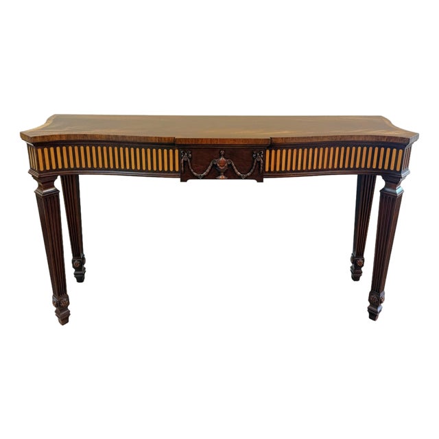 Vintage Henkel Harris Flamed Mahogany Adams Style Console Table Model No. 5758 For Sale