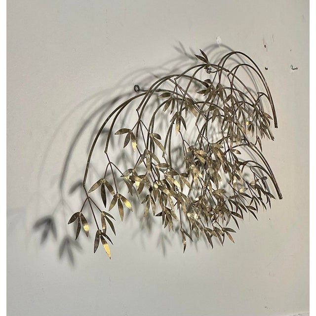 Signed Curtis Jere Wall Sculpture Windswept Metal Bamboo Leaf, Circa 1970s For Sale - Image 10 of 12