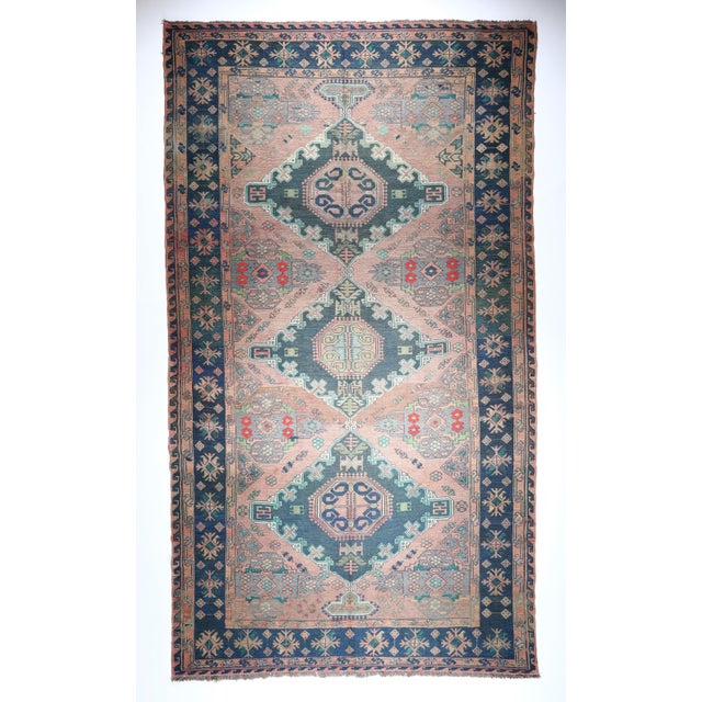 This is a one of kind old Caucasion Handmade Embrodery Weaving Sumak kilim. This kilim ready to use in your home...