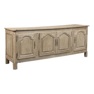 18th Century Country French Louis XIV Buffet in Stripped White Oak For Sale