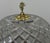 A truly elegant Vintage French crystal lamp, beautifully designed with intricate cut crystal panels and ornate brass...