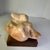 1970s Modern Rose Marble Sculpture on Wooden Base For Sale - Image 9 of 12