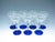 Vintage set of 7 liquor / cocktail glasses or goblets with cut floral design and cobalt foot. These stunning glasses were...