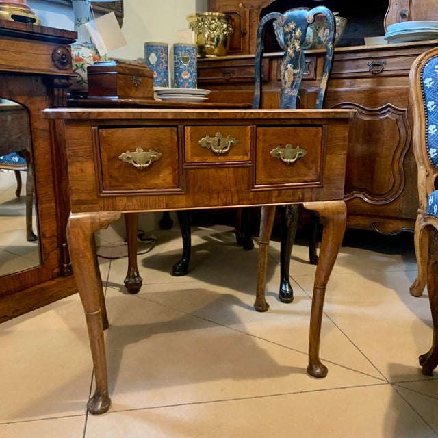 Queen Anne Period Burl Walnut Lowboy Table For Sale - Image 10 of 15