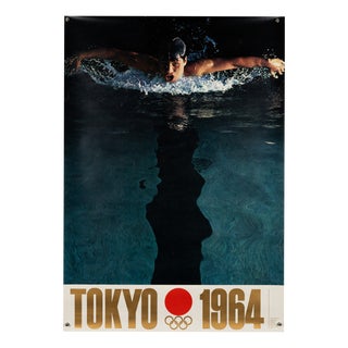 Tokyo 1964 Olympic Games Swimming Poster by Yusaku Kamekura, 1964 For Sale