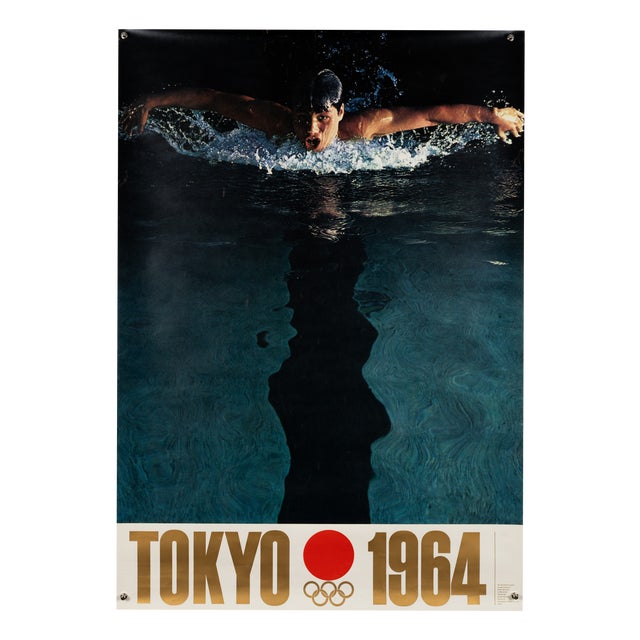 Tokyo 1964 Olympic Games Swimming Poster by Yusaku Kamekura, 1964 For Sale