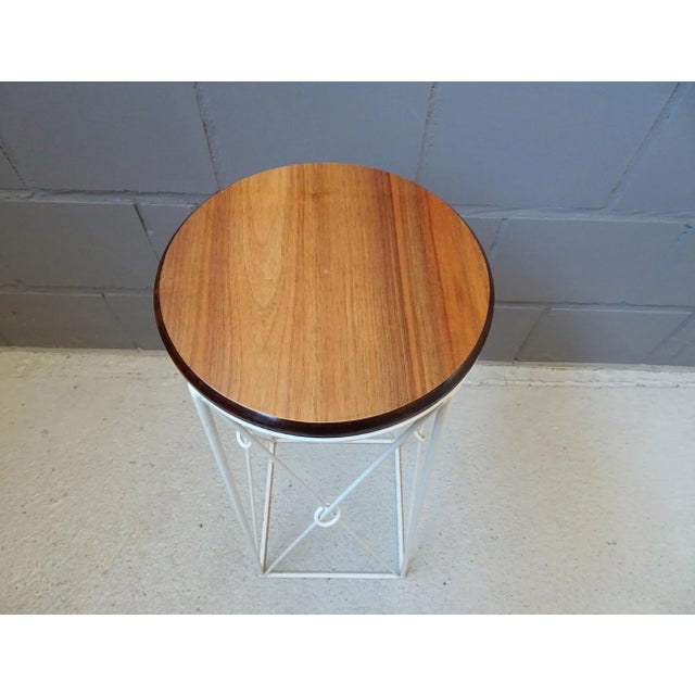 Mid-Century Plant Stand in Iron and Wood For Sale - Image 4 of 11