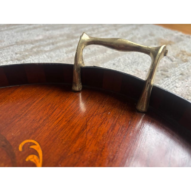 Burnt Umber English Edwardian Gallery Tray For Sale - Image 8 of 13