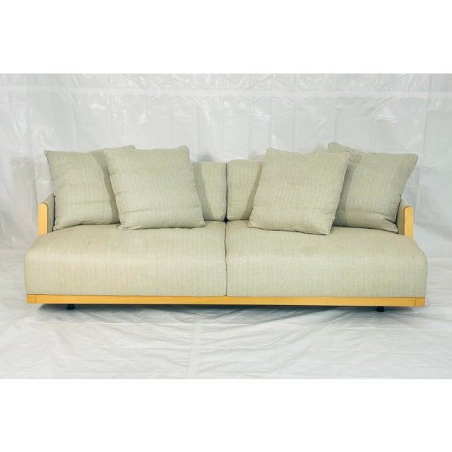 A refined and sculptural “Maharaja” three-seater sofa designed by Antonello Mosca for Giorgetti, made in Italy. Part of...