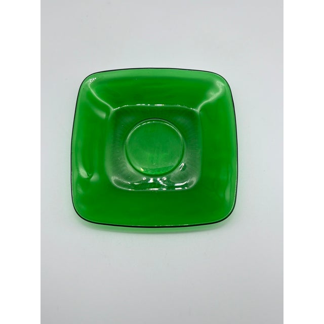 Vintage Anchor Hocking Forest Green "Charm" Pattern Luncheon Plates, Setting Set of 3, 1950s For Sale - Image 14 of 15