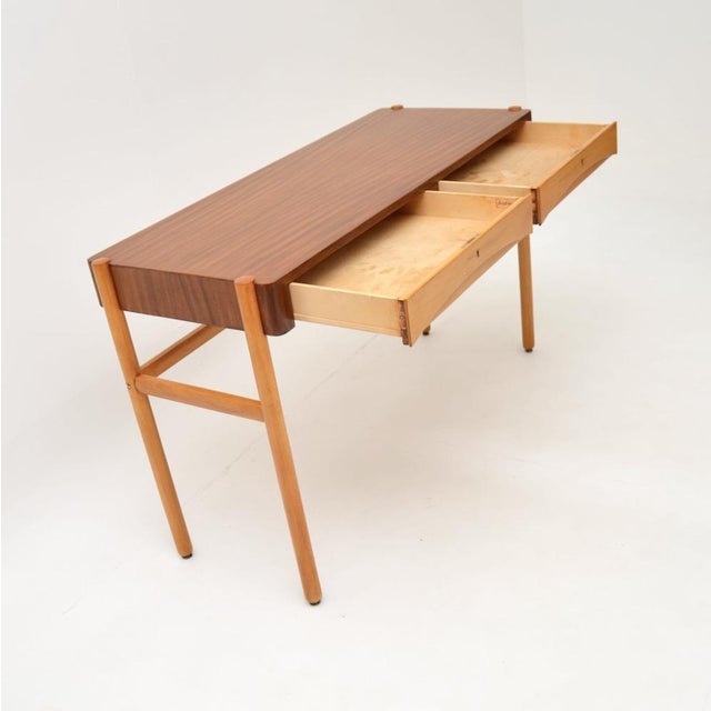 Bodafors Vintage Swedish Walnut Desk by Bertil Fridhagen for Bodafors, 1960s For Sale - Image 4 of 12