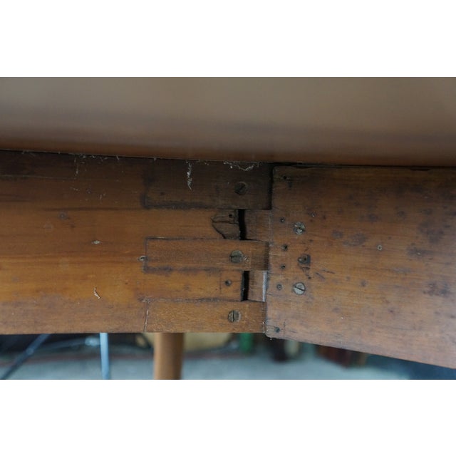 Antique Early American 19th C Cherry Gate-Leg Drop Leaf Dining Console Table 60" For Sale - Image 11 of 18