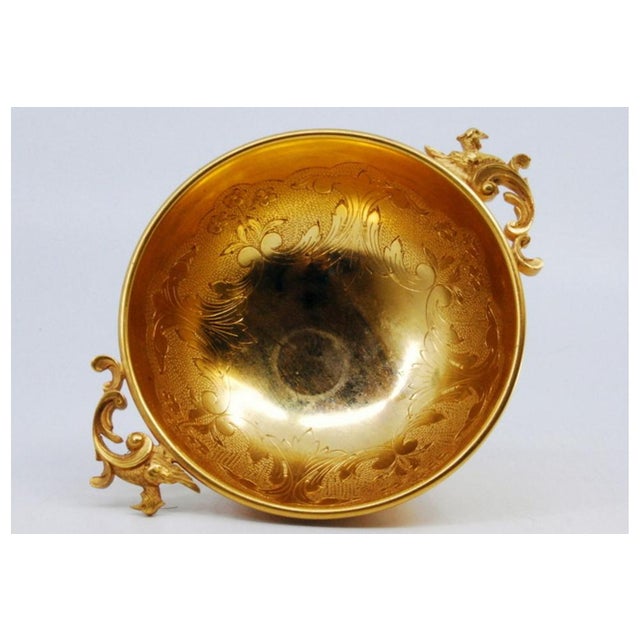 Gold-Plated Silver Candy Box with Reliefs and Bird-Shaped Wing Applications, in Very Good conditions. Designed 1920 to...