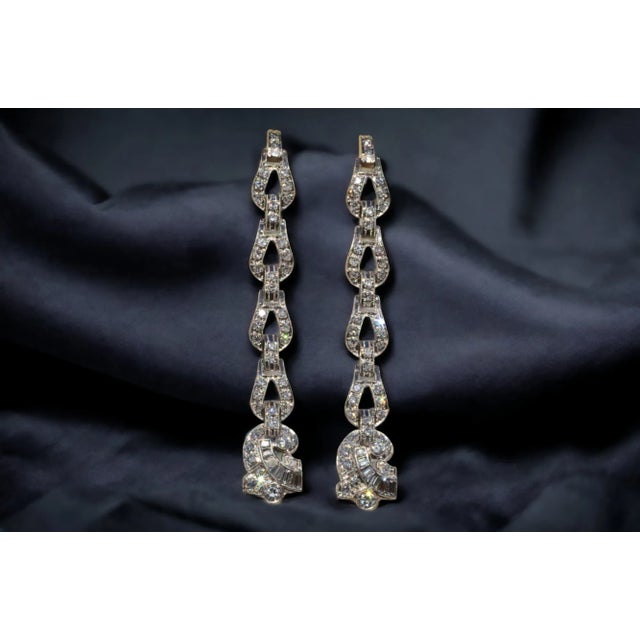 The Daenerys: Antique Platinum & Diamond Dangler Earrings, 2 Pieces For Sale - Image 9 of 9