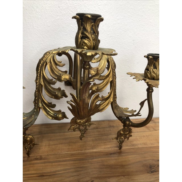 Late 19th Century French Louis XV Bronze Gas Converted Candle Holder Wall Sconce For Sale - Image 4 of 15
