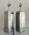 Modern 1970s Vintage Brushed Steel Pierre Cardin Lamps - a Pair For Sale - Image 3 of 12