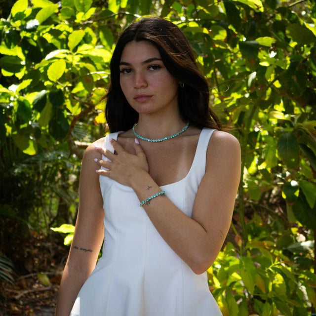 Aquamarine Tennis Mystic Bracelet For Sale - Image 9 of 10